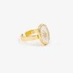 Star Open White Enamel Oval Shape Single Rings