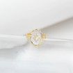 Star Open White Enamel Oval Shape Single Rings