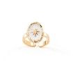 Star Open White Enamel Oval Shape Single Rings