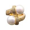 Micro-inserts Jewelry Cubic Shell Pearl Ring