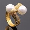 Micro-inserts Jewelry Cubic Shell Pearl Ring