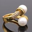 Micro-inserts Jewelry Cubic Shell Pearl Ring