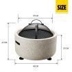 MgO Fire Pit BBQ Smoker Outdoor Fireplace Portable Patio Heater Brazier for Camping Backyard 45cm