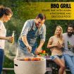 MgO Fire Pit BBQ Smoker Outdoor Fireplace Portable Patio Heater Brazier for Camping Backyard 45cm