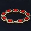 Iced Out Gold Plated Red Ruby Bracelet