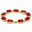 Iced Out Gold Plated Red Ruby Bracelet