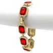 Iced Out Gold Plated Red Ruby Bracelet