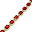 Iced Out Gold Plated Red Ruby Bracelet
