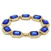 13mm Iced Out Gold Plated Blue Ruby Bracelet