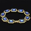 13mm Iced Out Gold Plated Blue Ruby Bracelet