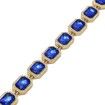 13mm Iced Out Gold Plated Blue Ruby Bracelet