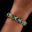 15mm Iced Out Gold Plated Green Ruby Bracelet