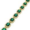 15mm Iced Out Gold Plated Green Ruby Bracelet