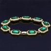15mm Iced Out Gold Plated Green Ruby Bracelet