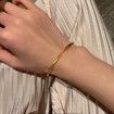 Simple Geometric Irregular Spiral Opening Bracelet