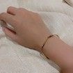 Simple Geometric Irregular Spiral Opening Bracelet