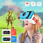 VR Headset for Nintendo Switch OLED Virtual Reality Glasses Movies 3D Googles Gaming Accessories Adjustable HD Lenses Strap
