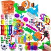 55Pcs Popitsfidgets Fidget Toys, Fidget Poppers Toy Pack Push Pop Bubble Pop Set It Figits Package Fidget Spinners Pop Tube Sensory Toys for Autistic ADHD Kids Girls