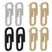 Iced Out Paper Clip Stud Earrings Gold Silver Jewelry - silver