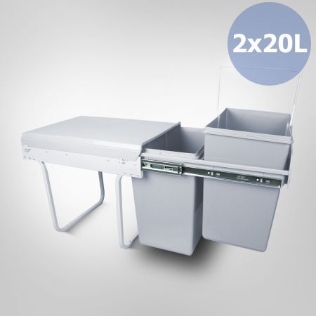 Double 20 Litre Pull Out Rubbish Bin