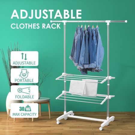 Foldable Clothes Rack 3-Tier Airer Portable Garment Drying Hanger Dryer ...