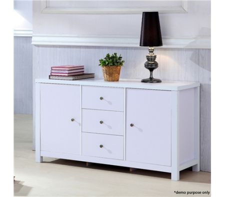 White 3 Drawer 2 Door Cabinet - BestDeals.co.nz