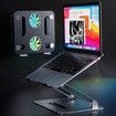 Laptop Stand with Cooling Fan 14-17.3 inches Desk Portable Adjustable Foldable Computer Aluminium Desk Notebook Holder TV bed PC Lapdesk Table Stand -Gray