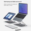 Laptop Stand with Cooling Fan 14-17.3 inches Desk Portable Adjustable Foldable Computer Aluminium Desk Notebook Holder TV bed PC Lapdesk Table Stand -Gray