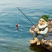 Mini Gnome Fishing Statue Dwarf Elf Figurines Garden Funny Lawn Creative Ornament