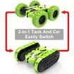 2022 Newest 2.4Ghz 4CH 1:16 RC Stunt Double Side Deformation Crawler Car With LED Light Color Green