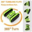 2022 Newest 2.4Ghz 4CH 1:16 RC Stunt Double Side Deformation Crawler Car With LED Light Color Green