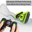 2022 Newest 2.4Ghz 4CH 1:16 RC Stunt Double Side Deformation Crawler Car With LED Light Color Green