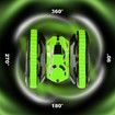 2022 Newest 2.4Ghz 4CH 1:16 RC Stunt Double Side Deformation Crawler Car With LED Light Color Green