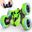 2022 Newest 2.4Ghz 4CH 1:16 RC Stunt Double Side Deformation Crawler Car With LED Light Color Green