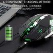 2.4G Wireless Rechargeable Silent LED Backlit Optical Ergonomic Gaming Mouse (Black)