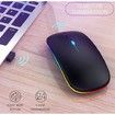 Wireless Bluetooth with USB Rechargeable RGB Mouse BT5.2 for Laptop Computer PC Macbook Gaming Mouse 2.4ghz (Black)