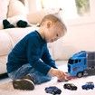 10 in 1 Police Transport Truck, Mini Die-Cast Plastic Play Vehicle in Carrier Car Toy Set