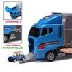 10 in 1 Police Transport Truck, Mini Die-Cast Plastic Play Vehicle in Carrier Car Toy Set