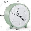 Alarm Clock Silent Non Ticking 4 Inch Night Light Battery Operated Bedroom Bedside Desk Green