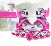 Pink Single Roller Skates,Adjustable 4 Sizes Toddler Rollerskates with Light Up Wheels, for Girls/Boys/Women/Men Size M (33-37)