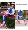 Pink Single Roller Skates,Adjustable 4 Sizes Toddler Rollerskates with Light Up Wheels, for Girls/Boys/Women/Men Size M (33-37)