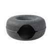 Natural Felt Pet Cat Tunnel Nest Bed,Funny Round Felt pet nest,Small Dogs Pets Supplies(Deep Grey)