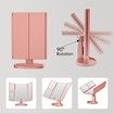 Vanity Makeup Mirror with Lights,1x 2X 3X Magnification,Touch Control,Trifold Makeup Mirror,Dual Power Supply, Portable LED,Women Gift(Rose Gold)