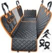 4-in-1 Convertible Dog Car Seat Cover Waterproof Nonslip 600D Heavy Scratchproof for Cars Back Seat with Mesh Window for Cars Trucks and SUVs