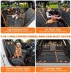 4-in-1 Convertible Dog Car Seat Cover Waterproof Nonslip 600D Heavy Scratchproof for Cars Back Seat with Mesh Window for Cars Trucks and SUVs
