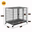 Dog Crate Doggy Playpen Puppy Kennel Pet Cat Rabbit House Metal Heavy Duty Wheels Tray 36 Inch