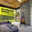 Fire Pit BBQ Grill Chiminea Patio Heater Outdoor with Chimney Portable Fireplace Camping Smoker Brazier Raincover 100cm