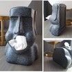 Tissue Box, Easter Island Stone Portrait Tissue Box for Bathroom Living Room Bedroom or Office, Gray-Black