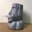 Tissue Box, Easter Island Stone Portrait Tissue Box for Bathroom Living Room Bedroom or Office, Gray-Black