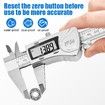 Digital Caliper, 0-300mm Stainless Steel Electronic Vernier Calipers, IP54 Waterproof Protection Design